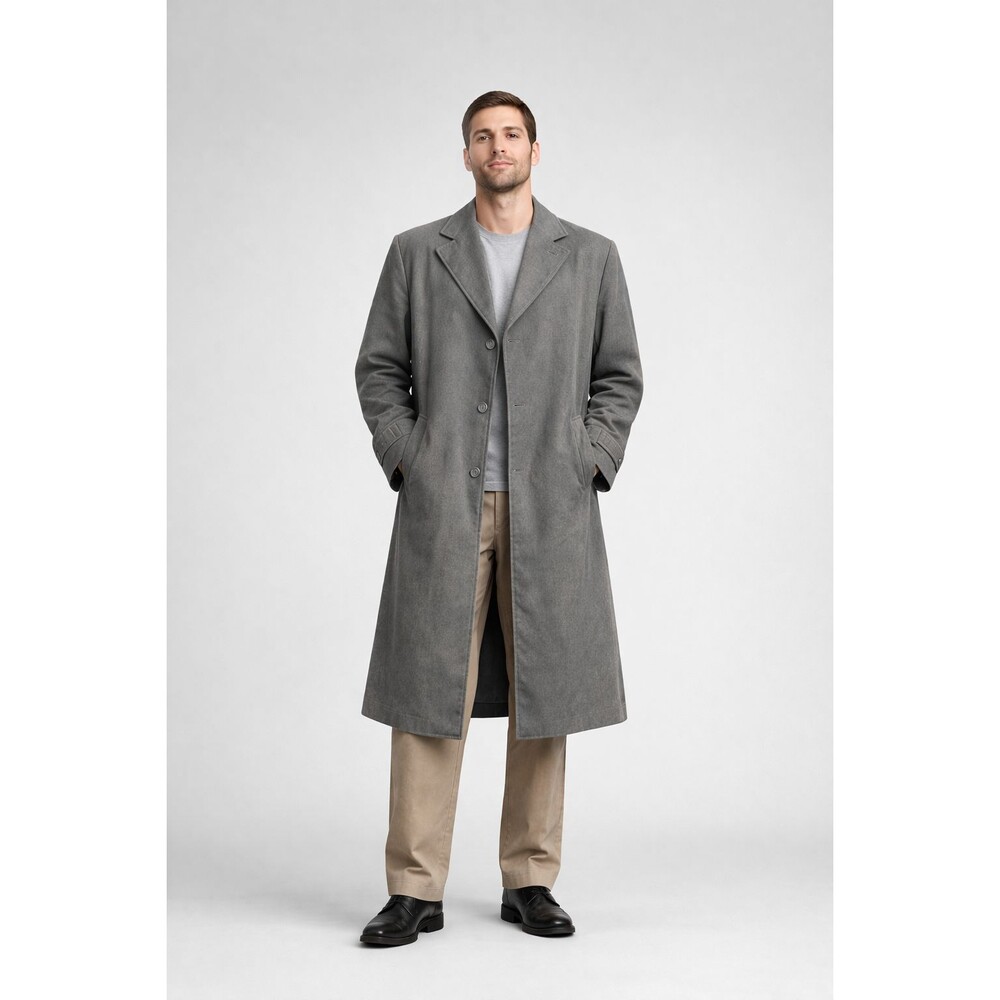 Vintage 1960s Botany 500 Gray Wool Blend Trench Coat Overcoat Men's 40